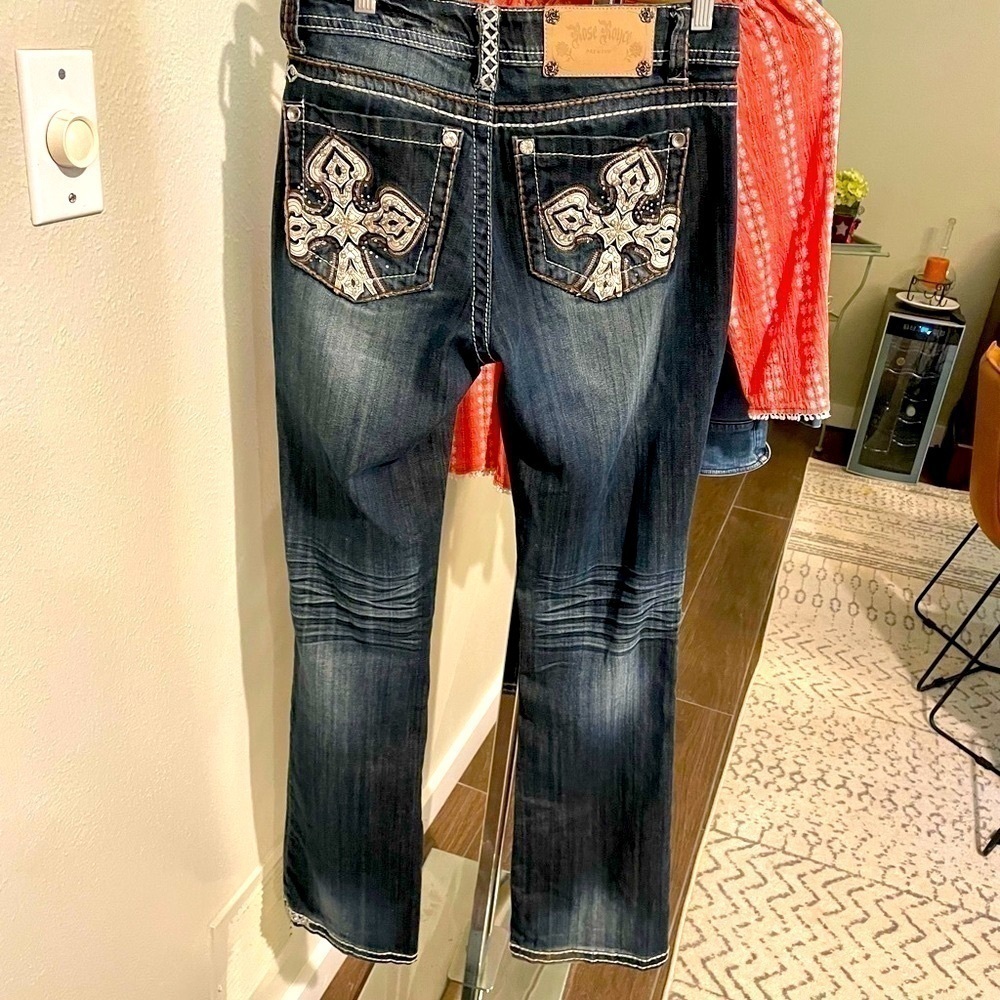 Rose Royce Boot Cut Embellished Jeans 5 6